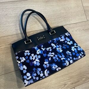 Kate Spade Margareta Grove Street Caley Shoulder Bag Canvas Tote Hydrangea